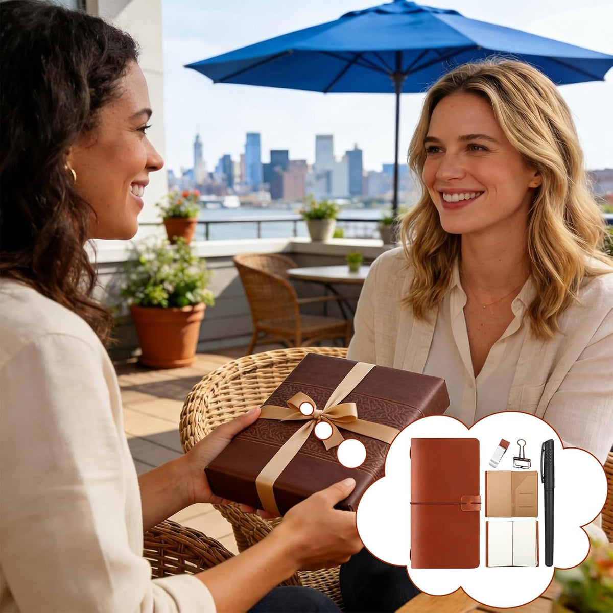Refillable Leather Travel Journal — Brown