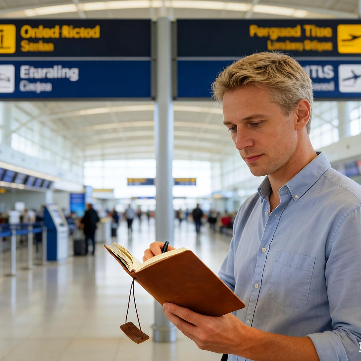 Refillable Leather Travel Journal — Brown